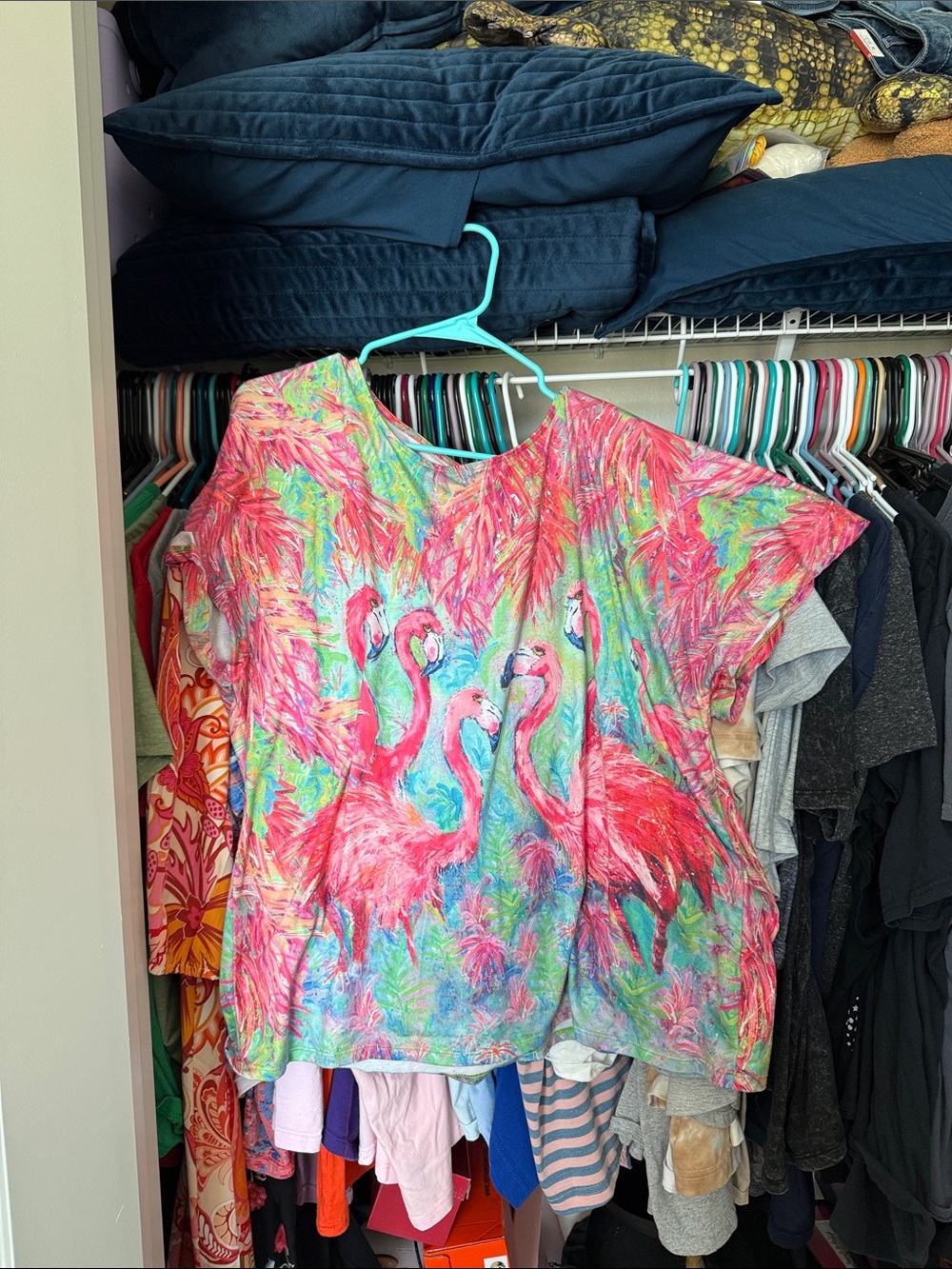 Bright Pink Flamingo Print Women’s Top